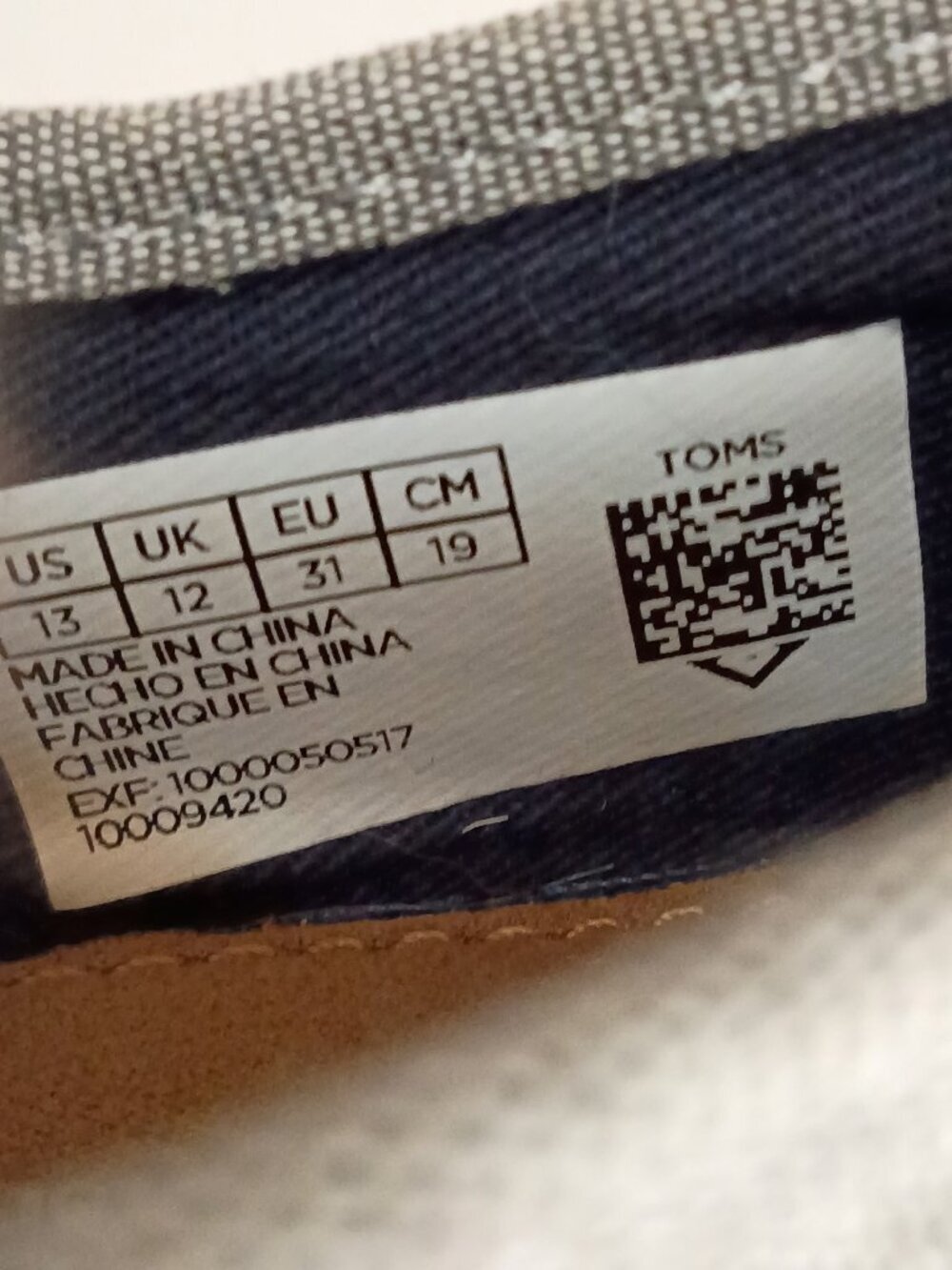 TOMS Youth Cordones Grey Canvas Lace Up Sneakers Size 13 - Picture 8 of 8